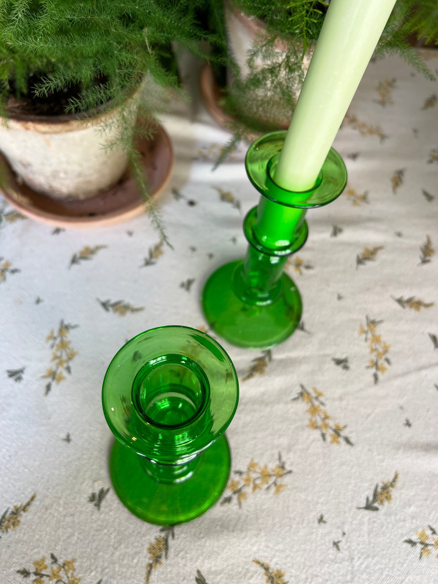 Candelero cristal soplado - verde