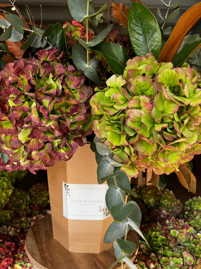 RAMO OTOÑAL CON HORTENSIAS- especial para secar
