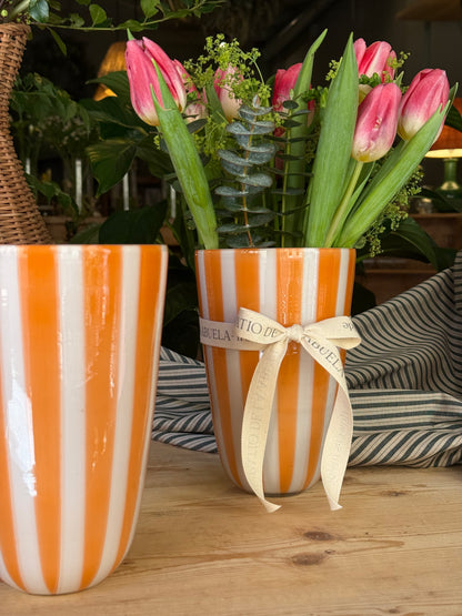 JARRÓN RAYAS MELOCOTÓN