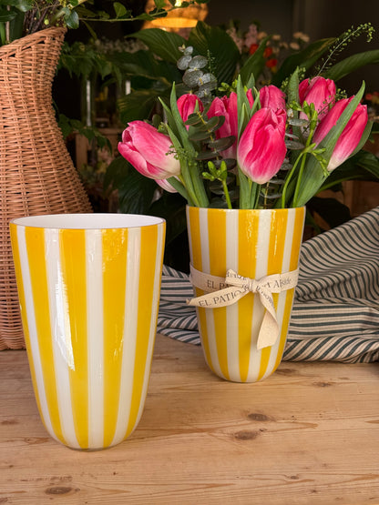 JARRÓN RAYAS AMARILLO