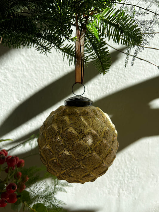 ADORNO BOLA CRISTAL VERDE MUSGO