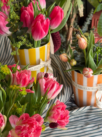 JARRÓN RAYAS MELOCOTÓN