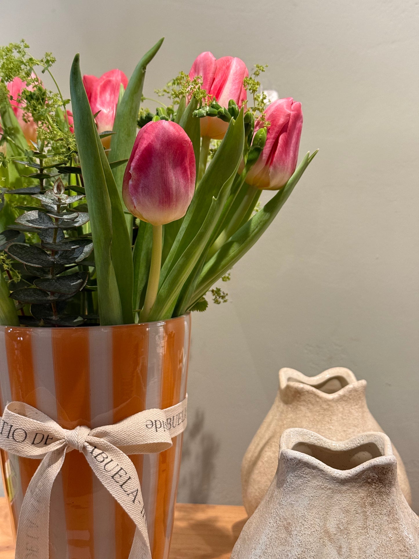 JARRÓN RAYAS MELOCOTÓN