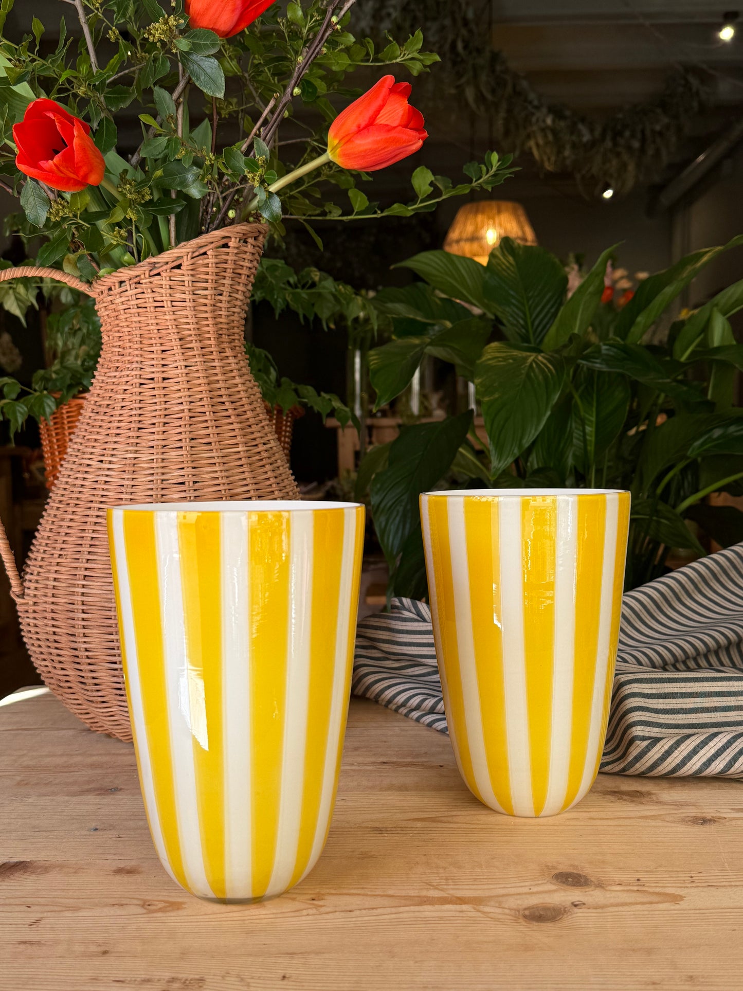 JARRÓN RAYAS AMARILLO