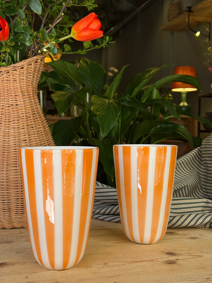 JARRÓN RAYAS MELOCOTÓN