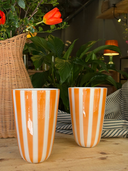 JARRÓN RAYAS MELOCOTÓN