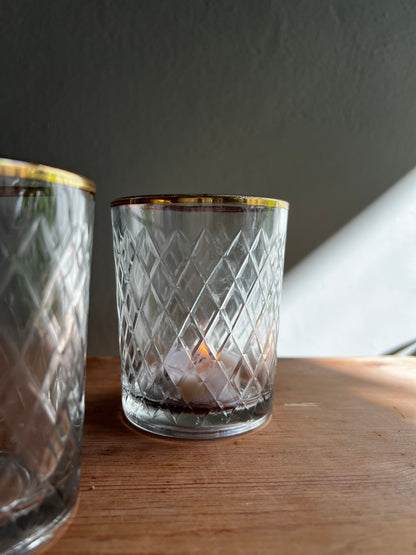 PORTAVELAS VASO CRISTAL LABRADO