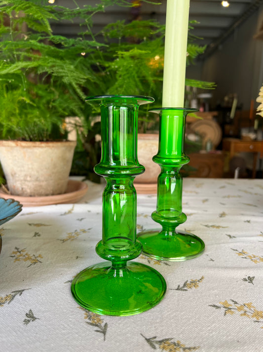 Candelero cristal soplado - verde