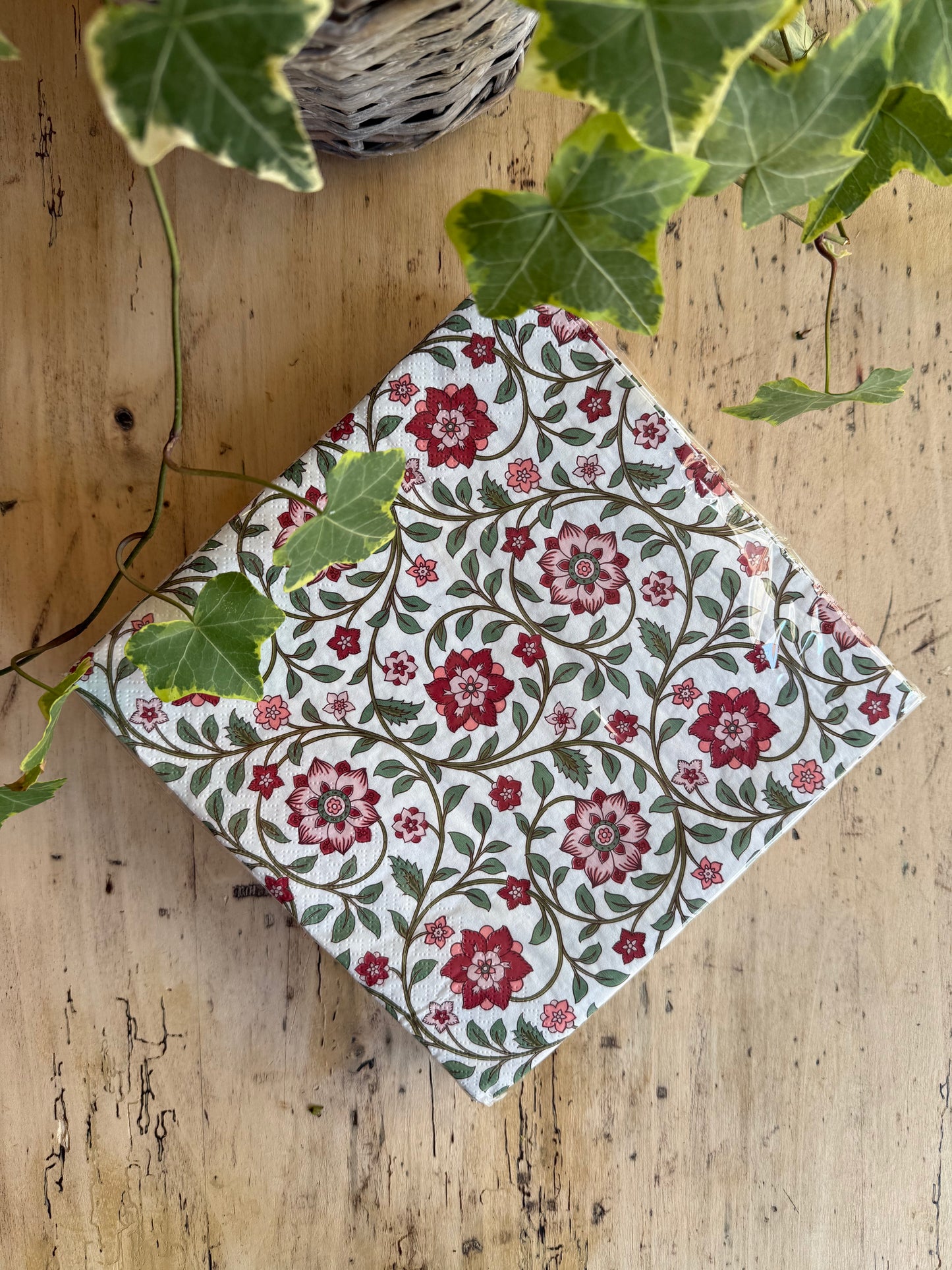 SERVILLETAS PAPEL- GARDEN ROJO Y VERDE