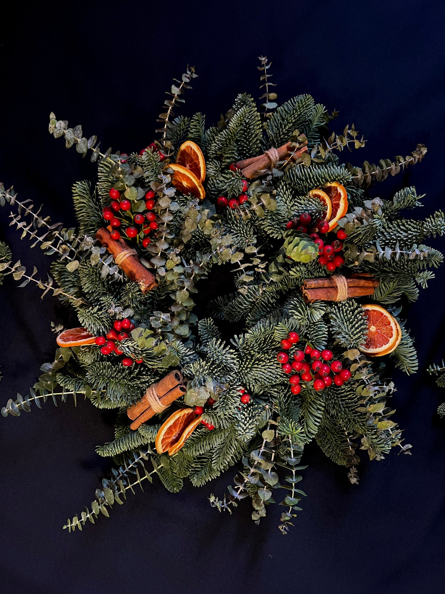 CORONA DE NAVIDAD - NARANJAS Y CANELA