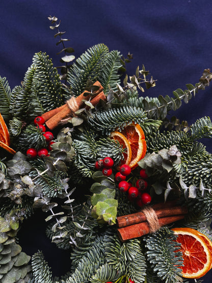 CORONA DE NAVIDAD - NARANJAS Y CANELA